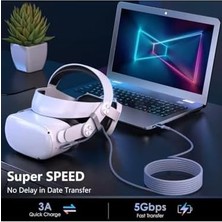 Lavin Store Vr5 Usb3.2 Oculus 3/2/1 Pico 4 Aksesuarları ve Pc/steam Vr, 5gbps Yüksek Hızlı Pc Veri Aktarımı, Vr Kulaklık, Oyun Bilgisayarı, Sanal Gerçeklik Gözlüğü Uyumlu 5 Metre