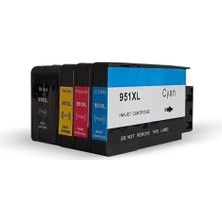 Hp Uyumlu Muadil Kartuşlar, 1 Takim- 4 Adet Bk Hp 950XL/951XL Uyumlu Kartuşlar - Pro 8600 Plus/pro 251/ Pro 276/ Pro 8100/8610/ 8620
