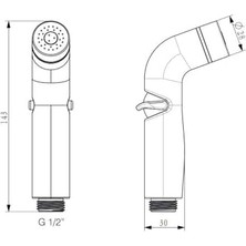 Spiralli Taharet El Duşu Debi Ayarlı KTS101 (Siyah)