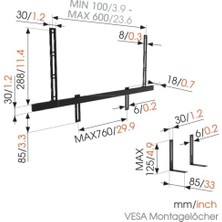Vogels Sound 3550 Evrensel Soundbar Tutucu | Soundbar 500/700, Sonos Arc/beam/playbar,, Lg ve Için De Uygundur | Vesa 100 Ila 600 Için Tutucu | Maks. Ağırlık 6,5 kg