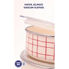 Cupid Vakum Kapaklı Yiyecek Saklama Kabı Seti (Ocaklarda Kullanılabilir)