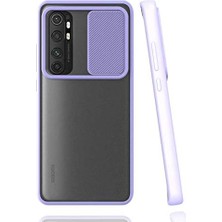 Mi 10 Lite Uyumlu Kılıf Lens Sürgülü Kamera Korumalı Silikon - Lila