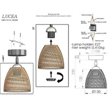 Vada Tekli Siyah Plafonyer