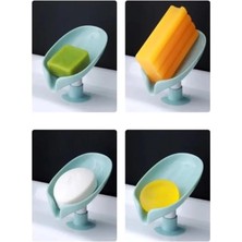 A1 Vantuzlu Sabunluk, Su Giderli Yaprak Şeklinde Sabunluk, Mutfak Banyo Süngerliği ve Sabunluğu (1 Adet)