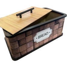 Kapaklı Ahşap Ekmeklik, Doğal Ahşap Malzeme, Mutfak Dekoratif Saklama Kutusu