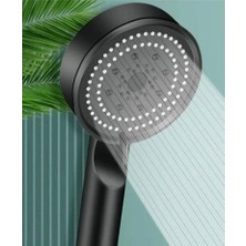 Turbo Yüksek Basınçlı Duş Başlığı 5 Fonksiyonlu Ayarlanabilir Siyah