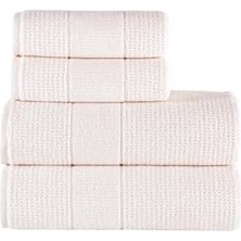 | 50X90-70X140 cm 4'lü Banyo Havlu SETI,%100 Pamuklu Havlu Takımı Krem