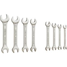 8’li Çatal Ağız Anahtar Seti – 6x7, 8x9, 10X11, 12X13, 14X15, 16X17, 18X19, 20X22 Mm, Krom Vanadyum Çelik, Taşıma Çantalı