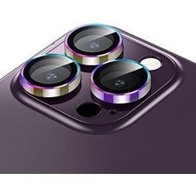 Buff 15 Pro Max / 15 Pro Screen Protector 9h Safir Cam Kamera Metal Lens Koruyucu (Renkli)