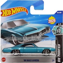 Hot Wheels - ´66 Buick Riviera - Hw Modified 2/5 - HYW16 - Short Card - Turkuaz Metalik - Gm - Matte