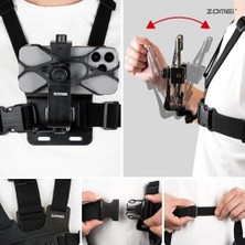 Aksiyon Kamera ve Telefon Tutucu Göğüs Askısı Gezi Seyahat ve Sürüşlerde Kullanmak Için Boyundan Kayıt Aparatı Cep Telefonu Göğüs Tutucu (Tüm Modeller Ile Uyumlu) Rmx-81