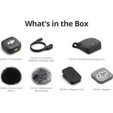 Djı Mic 3 Verici, /kamera/ Için Kablosuz Mini Mikrofon, Hafif ve Sezgisel, Yaka Mikrofon, 32-Bit Float, Entegre Zaman Kodu, Vlog, Röportaj, Akış