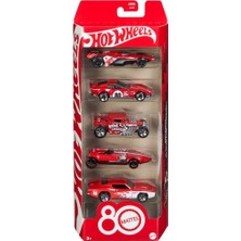 Hot Wheels Mattel 80. Yıldönümü 5 Araba Paketi, 5 Adet 1:64 Ölçekli Oyuncak Araç Seti, Ambalaj ve Ko
