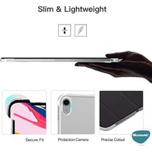 iPad Pro 11 2024 Kılıf (A2836-A2837) Slim Translucent Back Smart Cover Siyah [ipad Pro 11 2024 ile Uyumlu Kılıf - Siyah]