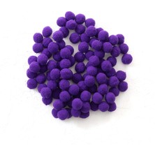 Peluş Ponpon, 1.5 cm 50 Adet Mor
