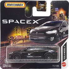 Hot Wheels Matchbox - Tesla Model x - Mbx Spacex 75/100 - HVN43 - Short Card - Siyah - Crew Transport Vehicle -