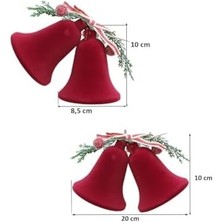 Astaş Kadife Çan Yılbaşı Ağacı Süsü Bordo 2'li Set