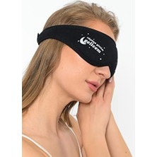 Yıkanabilir Siyah Pamuklu Uyku Maskesi Göz Bandı