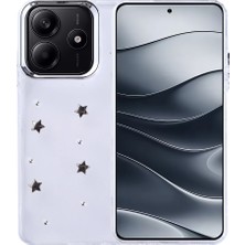 Ceponya Xiaomi Redmi Note 14 4g Kılıf Airbag Tasarımlı Simli Şeffaf Kutup Kapak