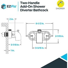 Ez-Flo 11129 Add-On Shower Diverter Bathcock Polished Chrome