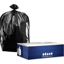 "plastikyer 25-30 Galon Çöp Torbaları - 2,0 Mil - Siyah Ağır Hizmet Çöp Kovası Astarları - 30" x 36" (100 Sayım)" (W25LDB3)
