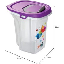 6 Lt Fuşya Mama Saklama Kabı