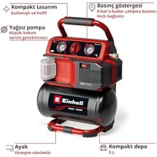 Akülü Kompresör Te-Ac 18/75 Li Of-Solo Power X- (18 V, Maks. 8 Bar, 5 L Tank, 75 L/dakika Emiş Kapasitesi, 2x Basıç Göstergesi)