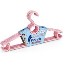 Elbise Askısı, Boncuklu Çocuk Elbise Askısı, Çocuklar ve Bebekler Için (6 Adet) (Pembe)