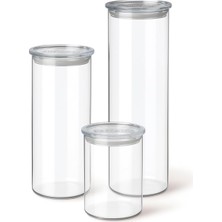 3’lü Cam Kavanoz Seti, 0,50 L + 0,80 L + 1,40 L, Borosilikat Cam, Bpa Içermez, Gıda Saklama Kavanozu, Bulaşık Makinesi Uyumlu