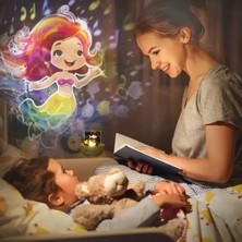 Gece Lambası Çocuk PROJEKTÖR,360° Dönebilen Ayarlanabilir Rüyalı Atmosfer Gece Lambası Projektör Lambası Yatak Odası 21 Farklı Dünya