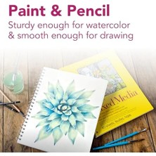 300 Serisi Karışık Ortam Kağıt Pedi, Yan Tel Ciltli, 11X14 Inç, 40 Yaprak (117 LB/190 G) - Yetişkinler ve Öğrenciler Için Sanatçı Kağıdı -, Guaj, Grafit, Mürekkep, Kalem, Marker