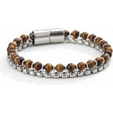 Neararsanbizde Çelik Zincirli Kaplan Gözü ve Hematit Bileklik 33572B21D8