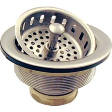 D214-07 3-1/2 "post Style Büyük Lavabo Mutfak Sepeti Süzgeç, 1'li Paket, Nikel