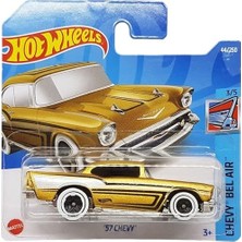 Hot Wheels - ´57 Chevy - Chevy Bel Air 3/5 - HCX92 - Kısa Kart - Altın Metalik - Gm - Mattel 2022