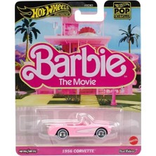 Hot Wheels Premium Pop Kültürü, Barbie Film 1956 Corvette, Pembe, Metal Döküm Araba, JBL79, 3+ Yıl