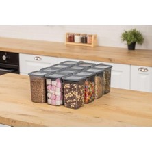 12'li 1300ML. Sızdırmaz Vakumlu Kapaklı Kare Erzak Saklama Kabı. 1300ML Kare Erzak Saklama Kabı