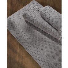 Soley | Alana | Yumuşak Pamuklu Pirinç Örgü 3'lü Havlu Seti Gri