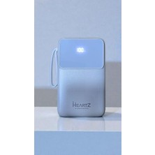 H28 10000 Mh Pd 20W ve USB 22.5W Fast Hızlı Şarj Dahili Type C ve Lightning Kablolu Dünya Standartlarına Uygun Polymer Batarya Birebir Amper LCD Göstergeli Powerbank