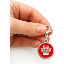 Kedi Köpek Isimlik Metal Pet Kimlik Rozeti Isim Telefon Yazılabilir Dayanıklı Suya Dayanıklı Tasmaya Uygun Evcil Hayvan Künyesi (Kırmızı Pati)