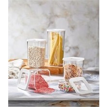 Kare Saklama Kabı (Şeffaf) 5li Set VP-188, Beyaz