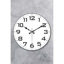 36 cm Gerçek Cam Akar Saniye Sessiz Mekanizma Duvar Saati