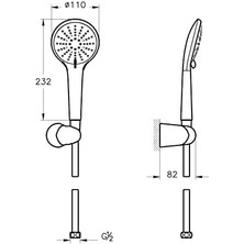Snow A45736STA 3f El Duşu Takımı, Krom