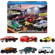 Hot Wheels 1:64 Ölçekli Metal Oyuncak Araba ve Kamyonlar, Özel Süslemelere Sahip 6'lı Hw Legends Ara