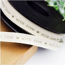 Pamuk Şerit, With, 1 cm 2 Metre Natürel