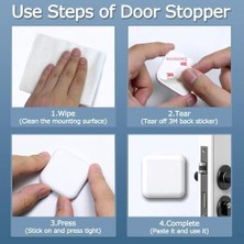 Kulaklık Jakı Adaptörü, 6 Adet Kapı Durdurucu, Duvar Koruyucu Beyaz Kapı Tamponu, Silikon Kapı Kolu Koruyucu Duvar Kalkanı, Güçlü Kendinden Yapışkanlı Ev ve Ofis Kullanımı Için