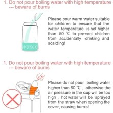 Çocuk Su Şişesi, 480ML Kapasiteli Flip Pipetli, Bpa Içermeyen, Taşıma Kulplu ve Kolay Açılır Düğmeli, Sızdırmaz Çocuk Su Matarası, Okul ve Spor Için (Roket Desenli)