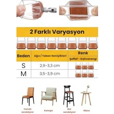 12 Adet Kare Papucu (3.5–3.9 Cm) – Şeffaf Silikon Ince Keçeli, Gürültü Önleyici ve Zemin Koruyucu Mobilya Ayak Kılıfı