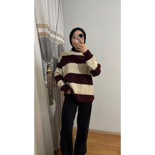 Mixray Çizgili Basic Triko Kazak