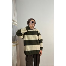 Mixray Çizgili Basic Triko Kazak