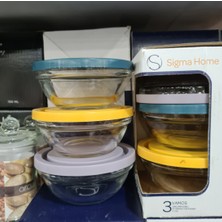 Tuncel Store Vamos 3 Lü Kapaklı Cam Saklama Kabı SGM08779 Gb3 (945)